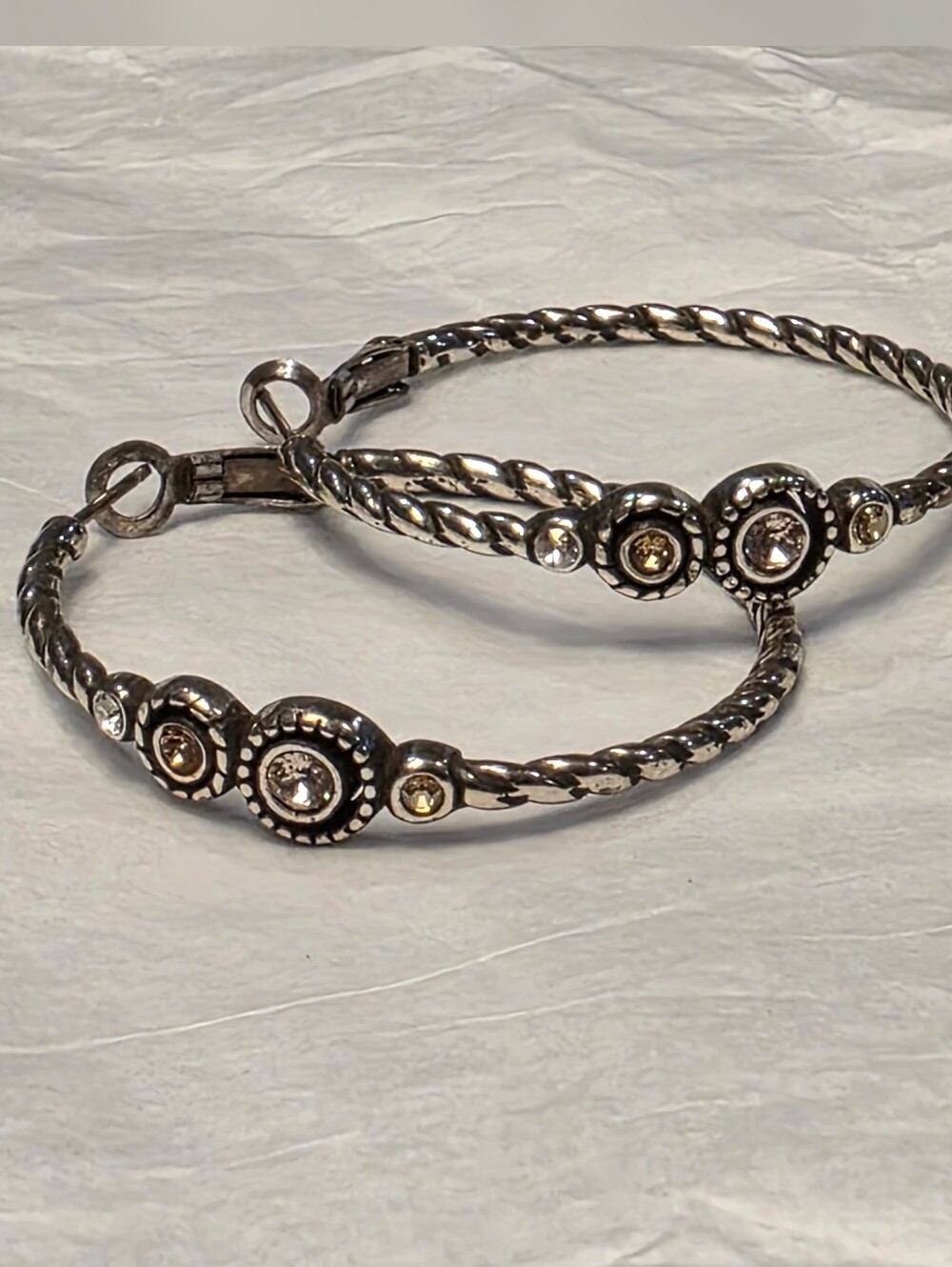 Brighton Halo Silver Crystal Hoop Earrings